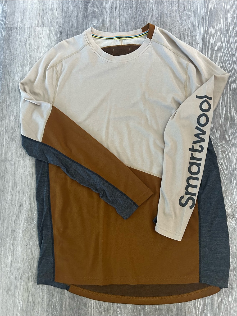 Smartwool Men’s Mountain Bike Long Sleeve Colorblock Jersey Shirt Size Large EUC